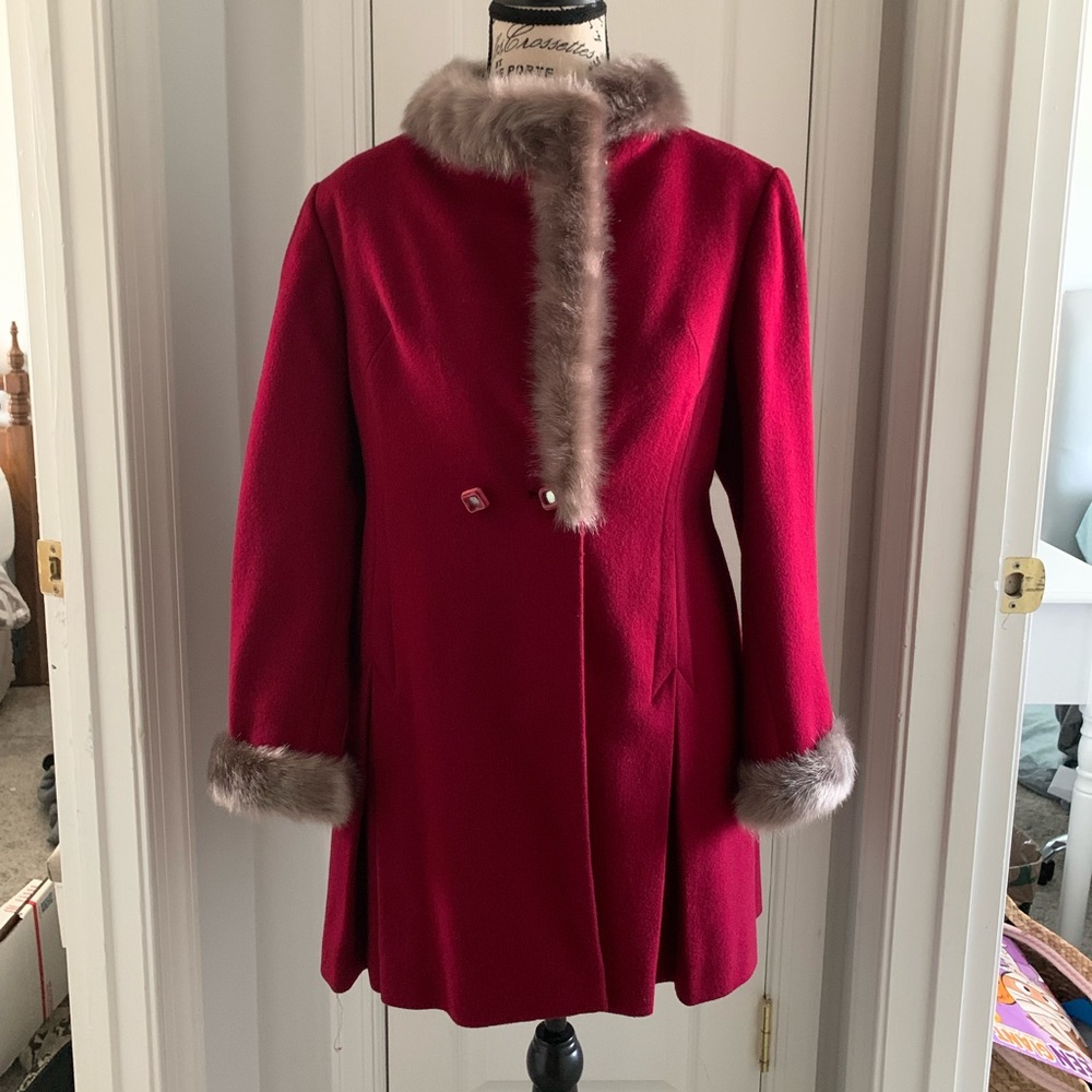 Vintage Fur Trimmed Wool Coat